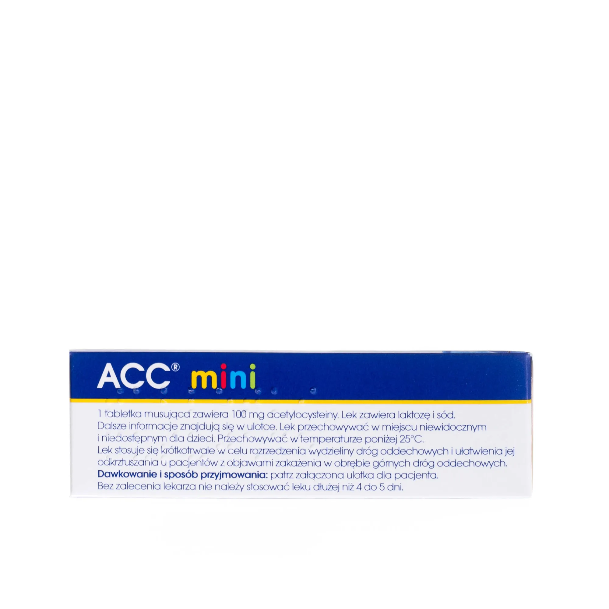 ACC mini, Acetylcysteinum 100 mg, ułatwia odkrztuszanie 20 tabletek musujących 