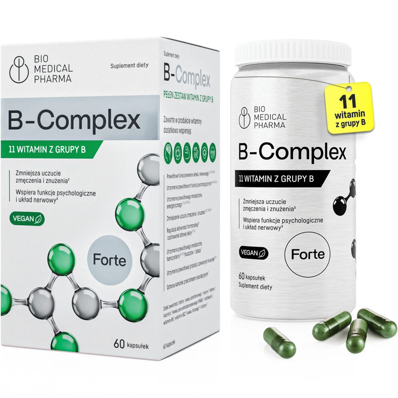 Bio Medical Pharma B-Complex 11 witamin z grupy B, 60 kapsułek