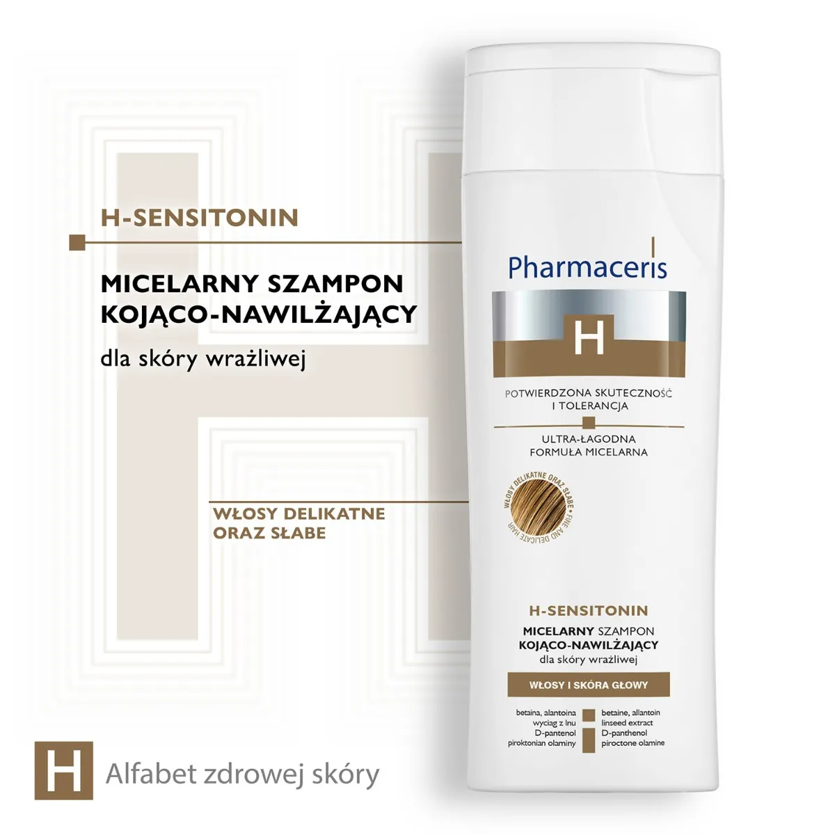 Pharmaceris H Sensitonin, micelarny szampon kojąco-nawilżający, 250 ml 