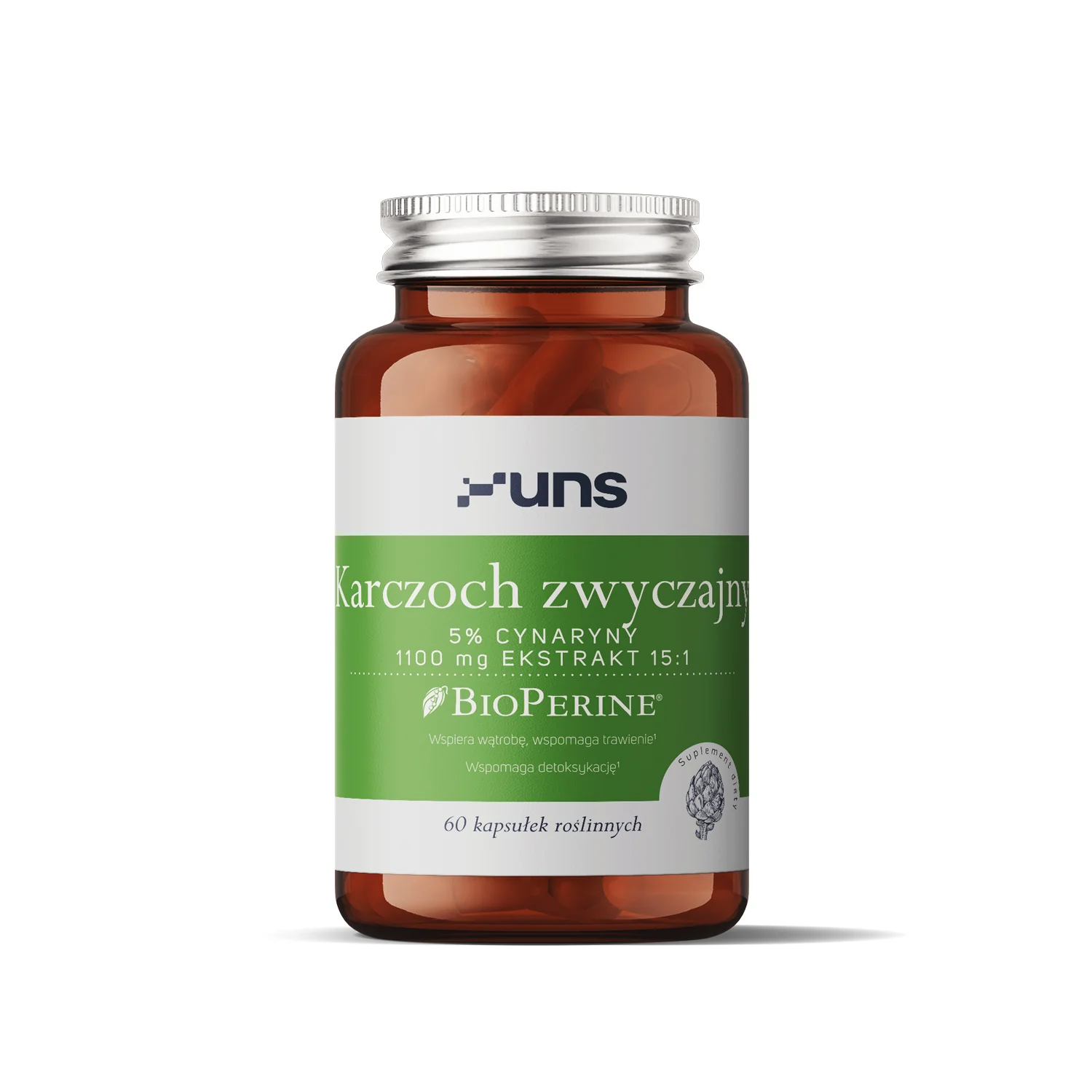 UNS Karczoch zwyczajny + BioPerine® 60 wege kapsułek