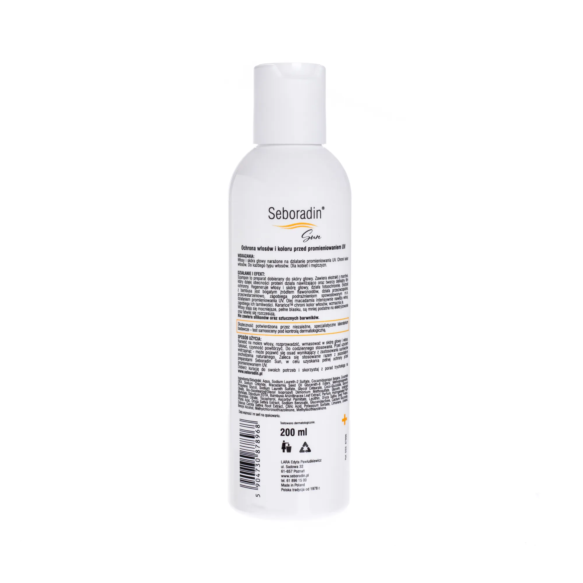 Seboradin Sun, szampon chroniący przed promieniowaniem UV, 200 ml 
