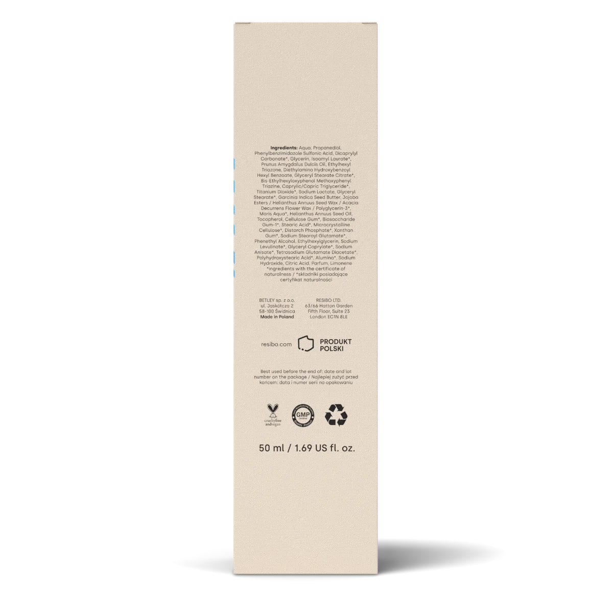 Resibo Sun to the People lekki krem do twarzy i ciała SPF 50+, 50 ml