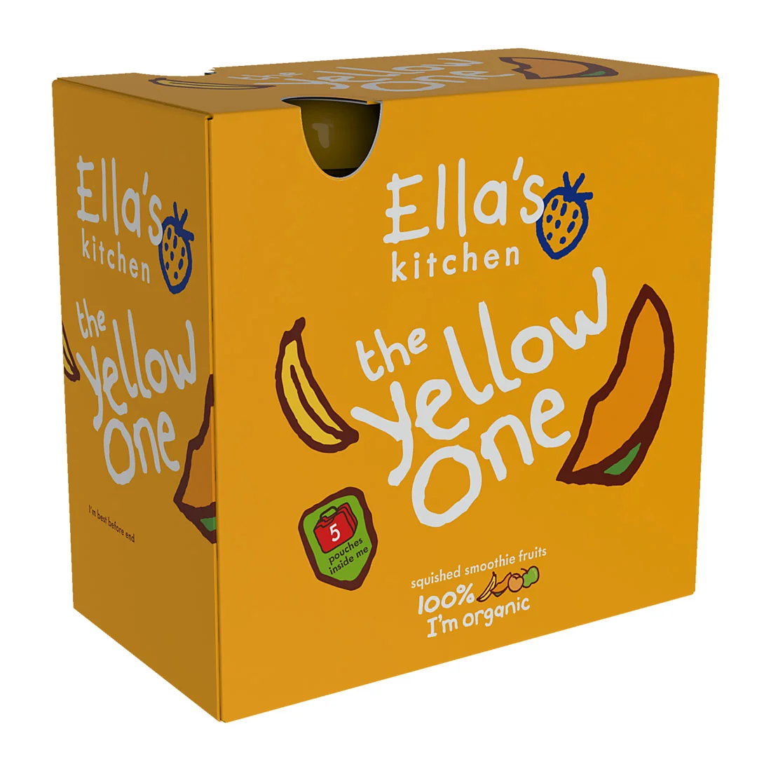 Ella's Kitchen BIO Yellow One puree owocowe z bananem, 5 x 90 g