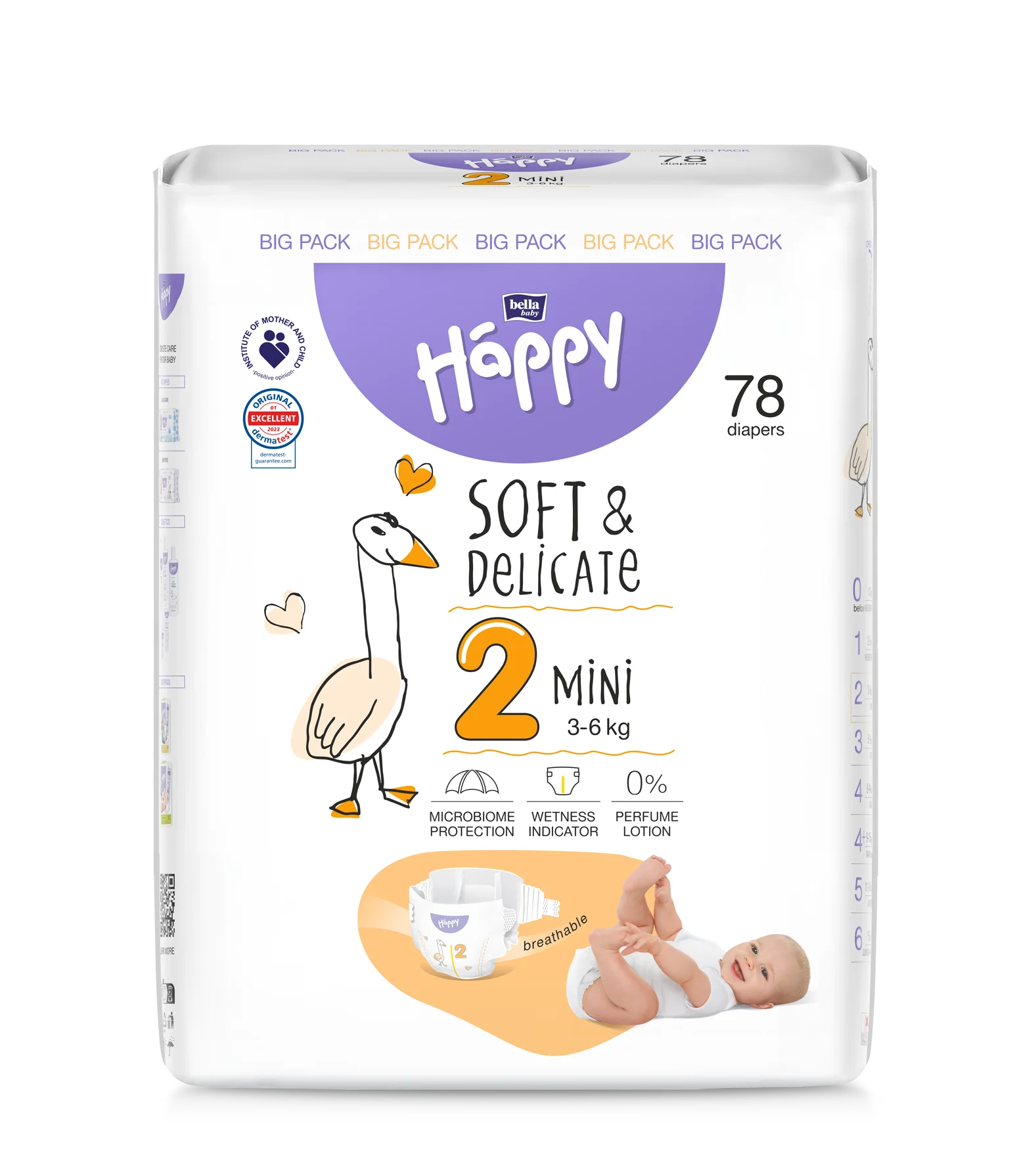 Bella Baby Happy Mini pieluszki 3-6 kg, 78 szt.