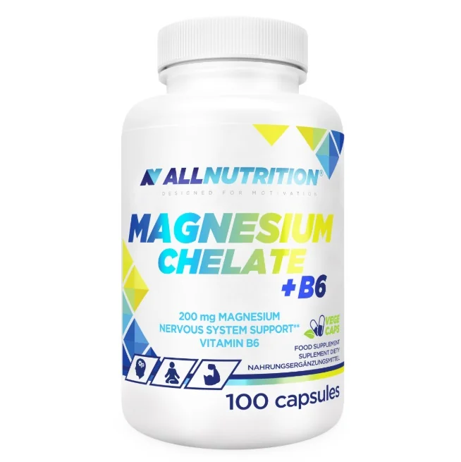 ALLNUTRITION Magnesium Chelate + B6 100 kapsułek