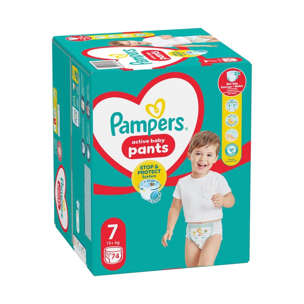 Pampers Pants 7 (17kg+) pieluchomajtki, 74 sztuk
