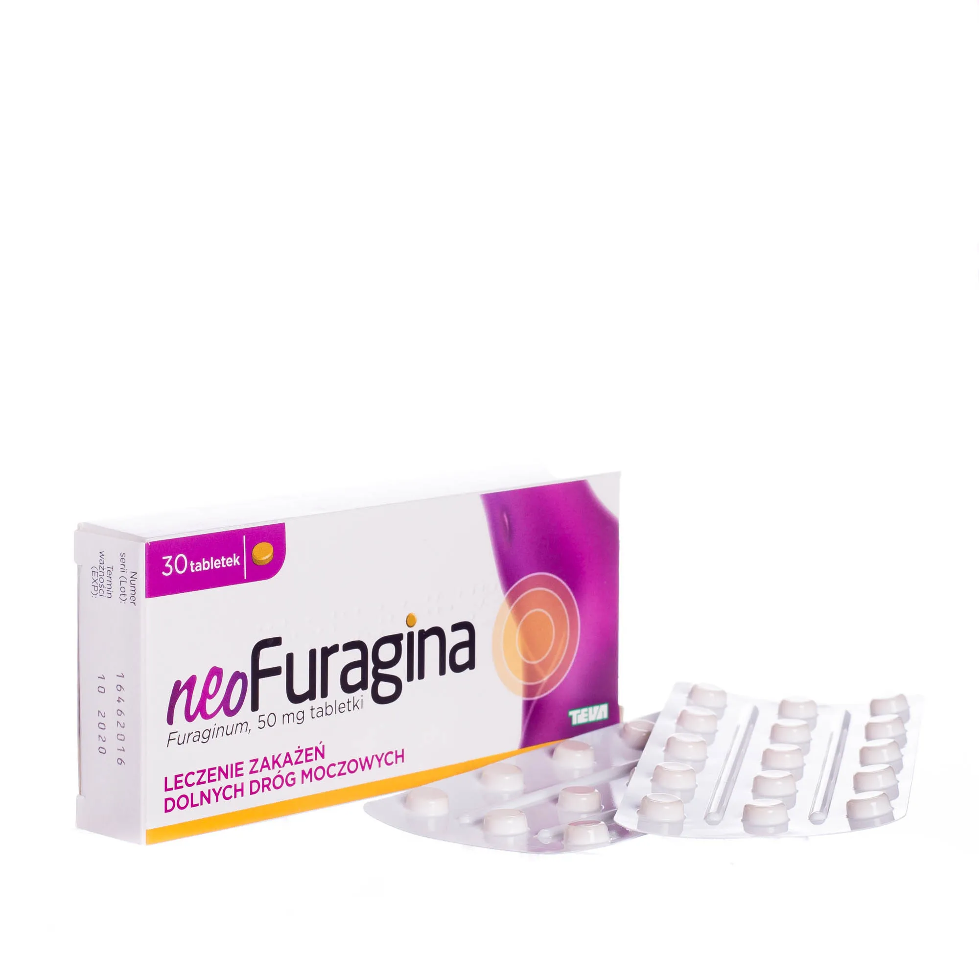 NeoFuragina - lek stosowany w leczeniu zakażeń dolnych dróg moczowych, 30 tabletek