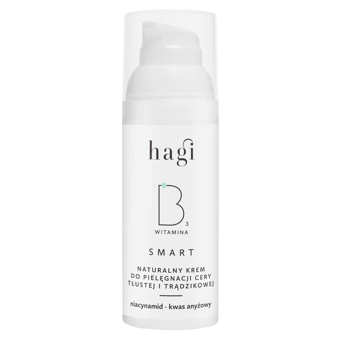 Hagi Smart B naturalny krem do pielęgnacji cery tłustej i trądzikowej z niacynamidem, 50 ml