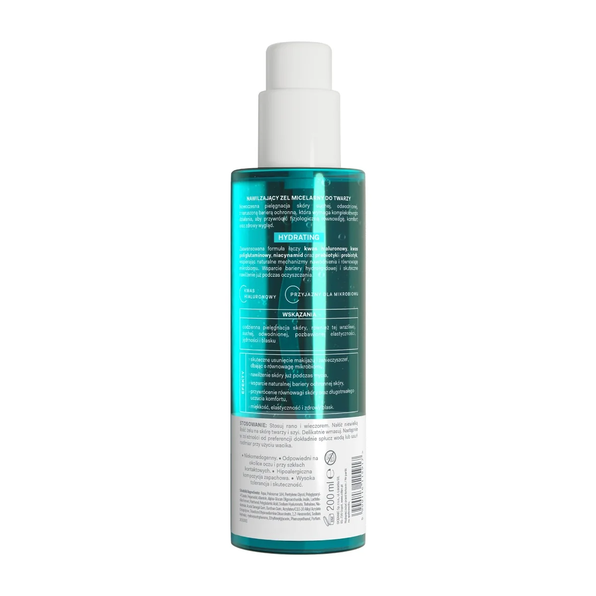Oillan Hydrating nawilżający żel micelarny do twarzy, 200 ml