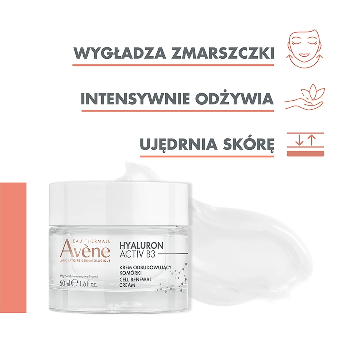 Avène Hyaluron Activ B3 krem odbudowujący komórki, 50 ml