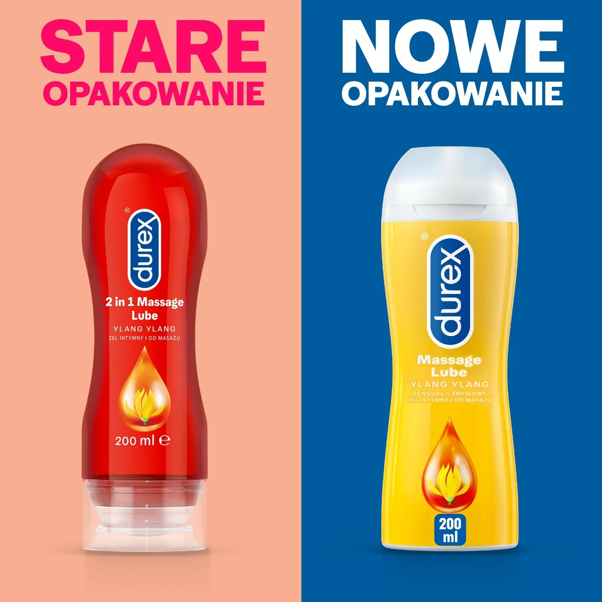 Durex Play nawilżający żel intymny i do masażu z kwiatem Ylang Ylang, 200 ml
