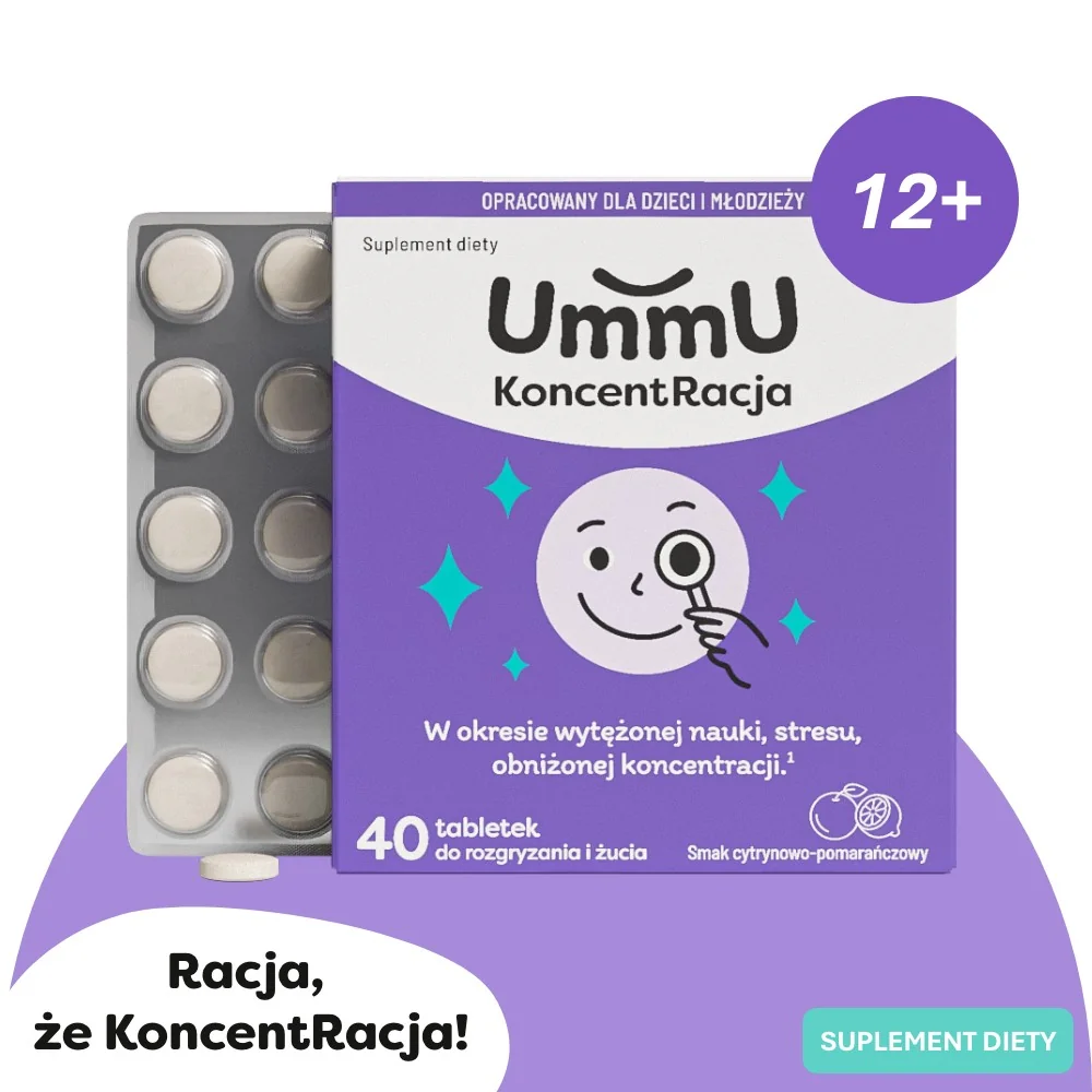 Ummu KoncentRacja 12+ 40 tabletek do rozgryzania