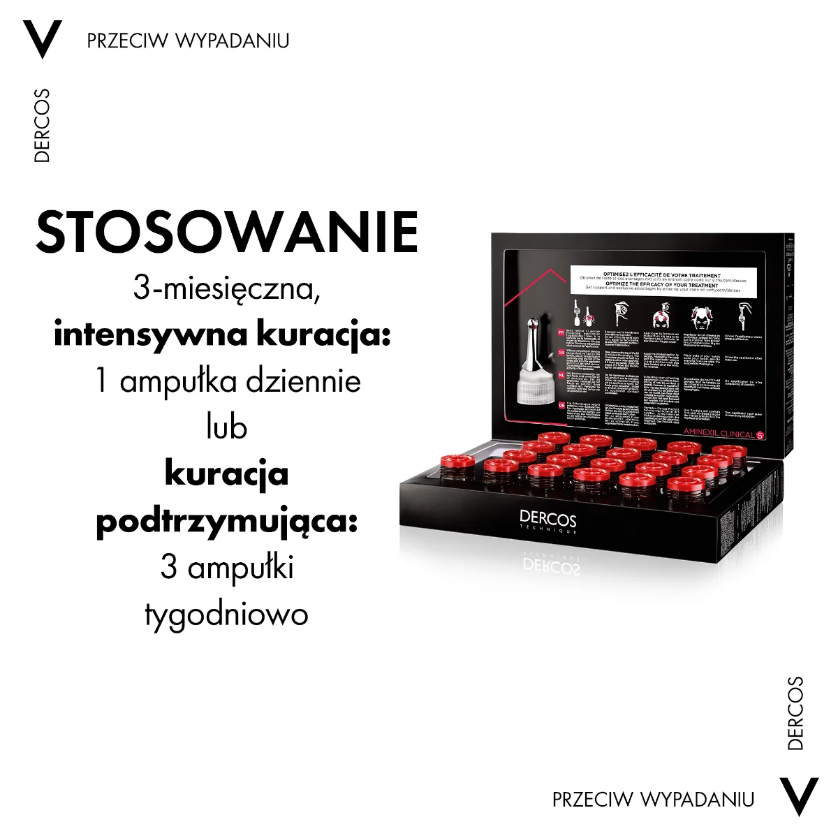 Dercos Technique MEN Aminexil Clinical 5 kuracja przeciw wypadaniu włosów, 21 x 6 ml
