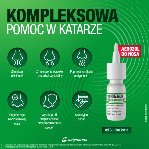 Xylometazolin + Dexpanthenol WZF 0,1 mg + 5,0 mg areozol do nosa, 10 ml