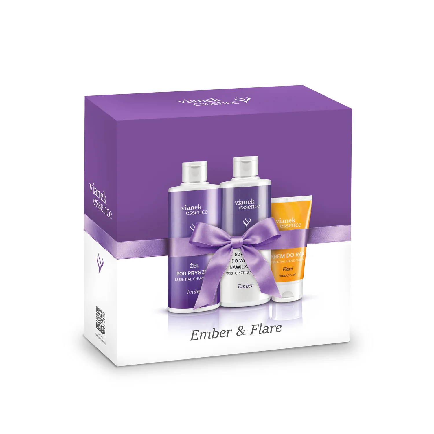 Vianek Essence Ember+Flare Zestaw szampon, 300 ml + żel pod prysznic, 300 ml + krem do rąk, 50 ml