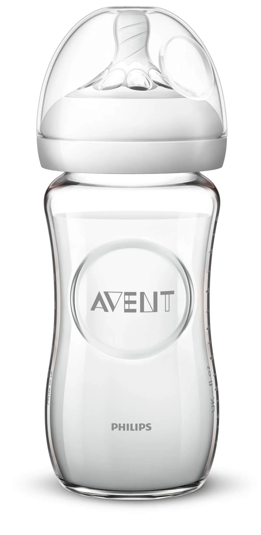 Avent Natural, butelka szklana dla niemowląt 1m+ SCF053/17, 240 ml 