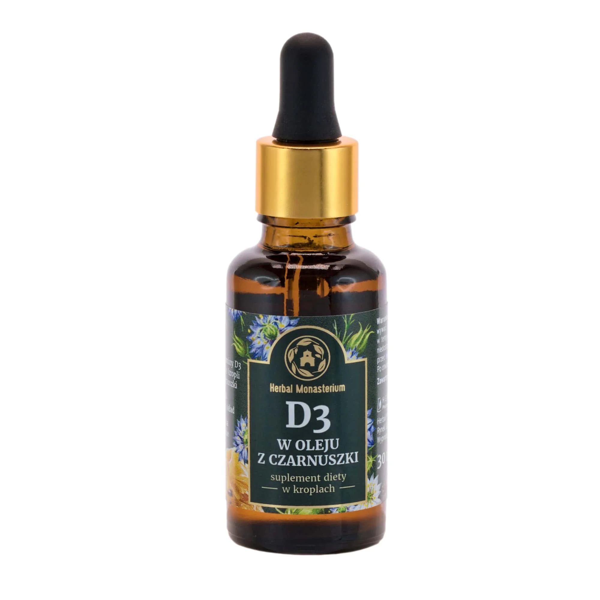 Herbal Monasterium Witamina D3 w oleju z czarnuszki krople, 30 ml
