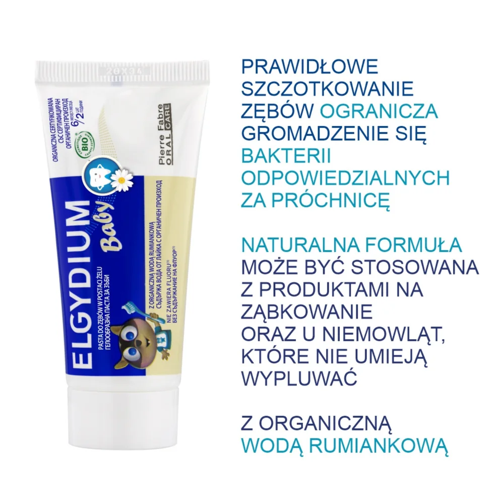 Elgydium Baby pasta do zębów w żelu dla dzieci 6 m+, 30 ml