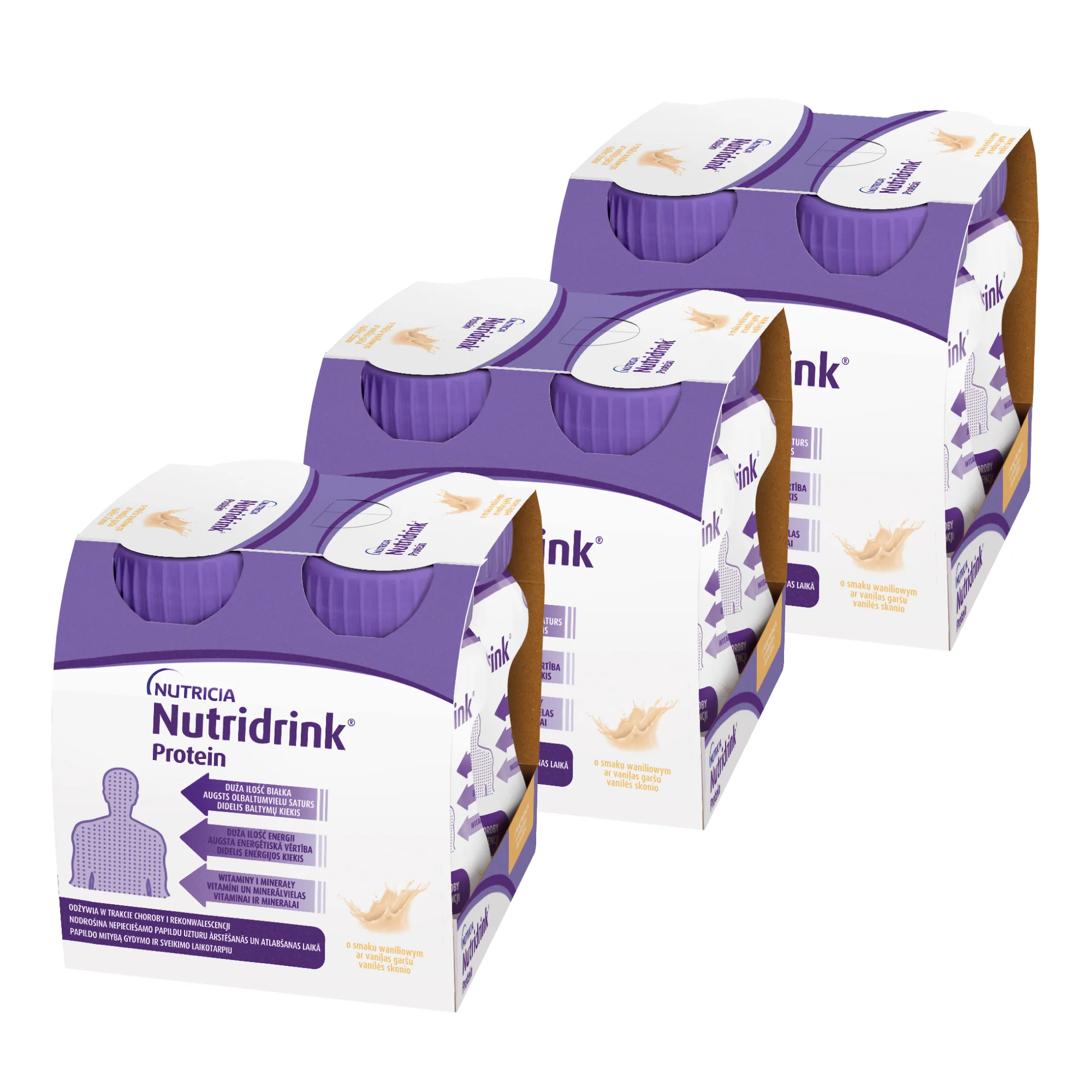 Nutridrink Protein płyn o smaku waniliowym,  3 x 4 x 125 ml