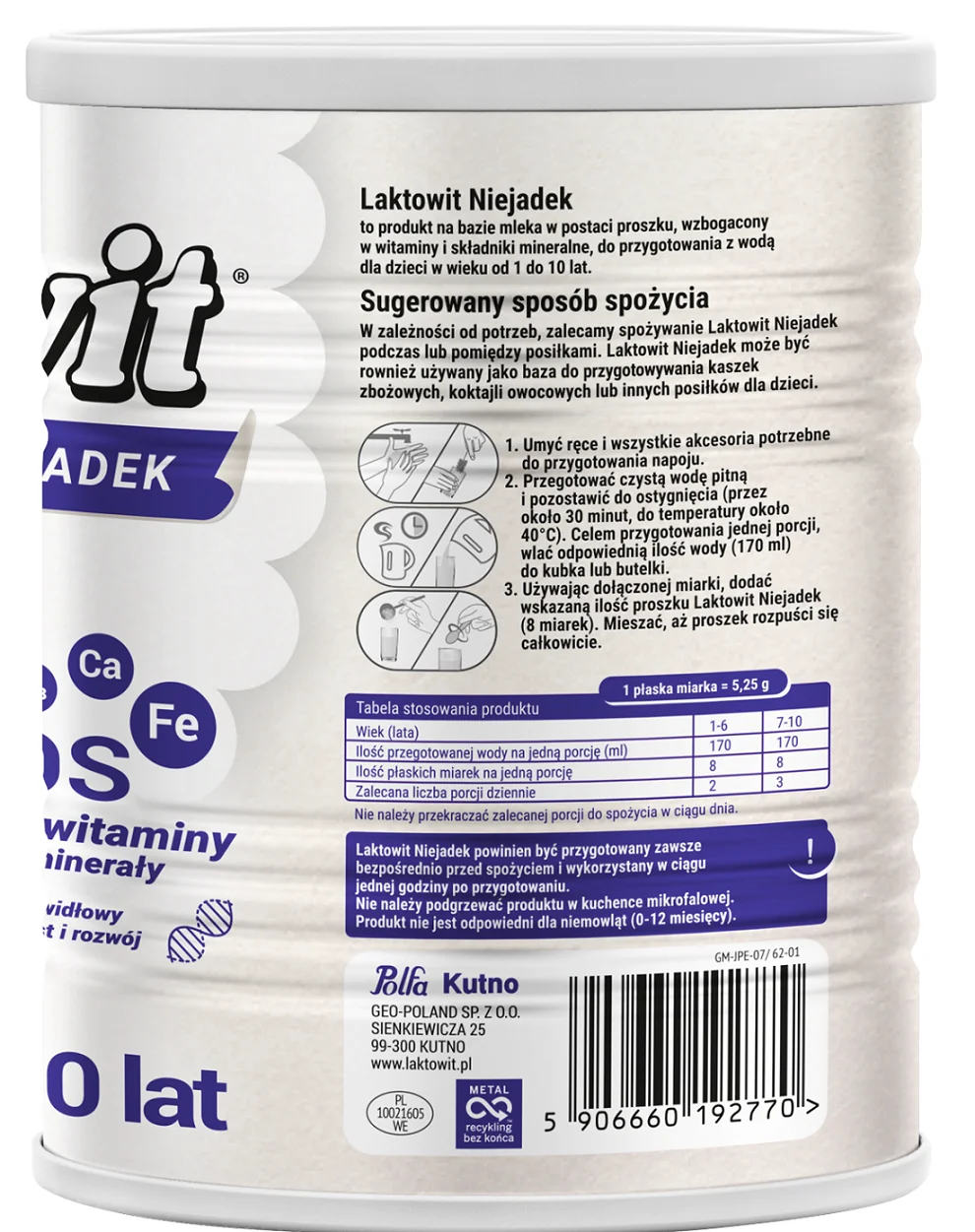 Laktowit Niejadek mleko modyfikowane powyżej 1. roku życia, 400 g