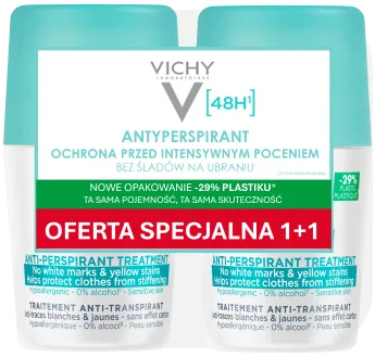 Vichy Anti-Trace antyperspirant roll-on 48h, 2 x 50 ml