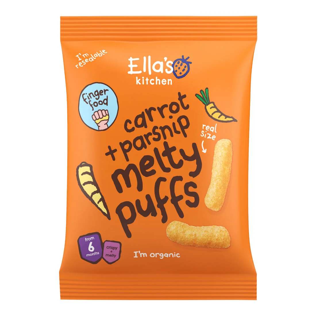 Ella's Kitchen BIO chipsy marchewka i pasternak, 20 g