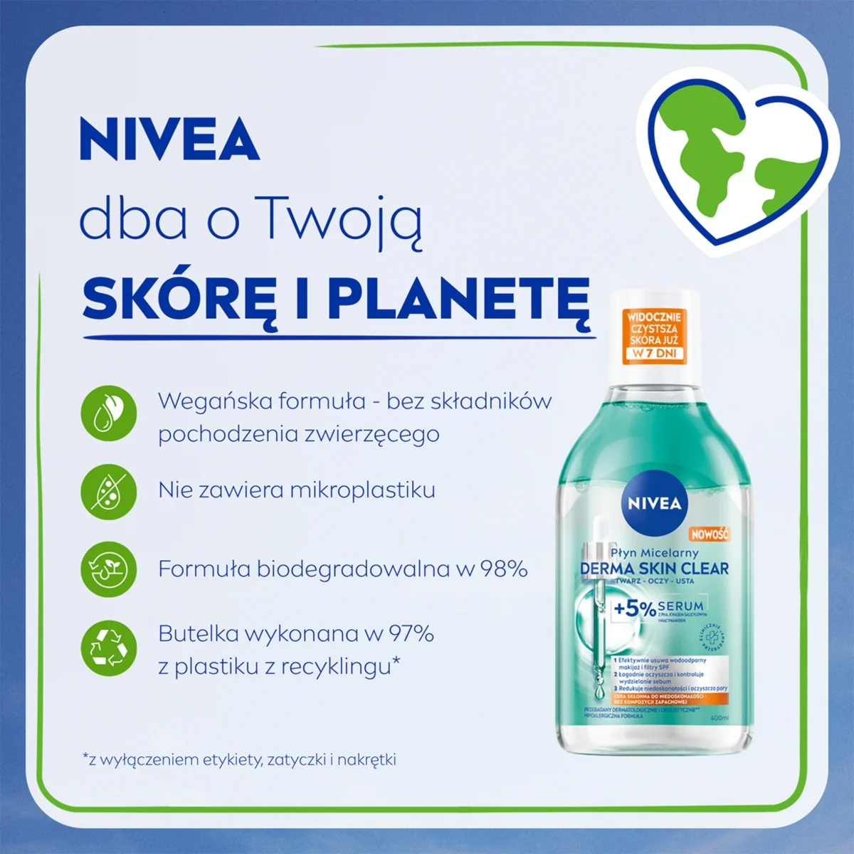 Nivea Derma Skin Clear wygładzający płyn micelarny, 400 ml