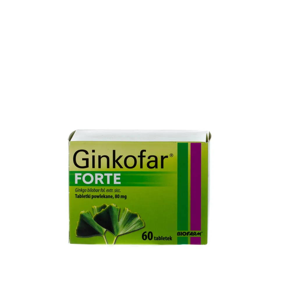 Ginkofar Forte, 60 tabletek powlekanych, 80 mg 