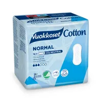 Vuokkoset Cotton Normal ekologiczne podpaski bez skrzydełek, 14 szt.