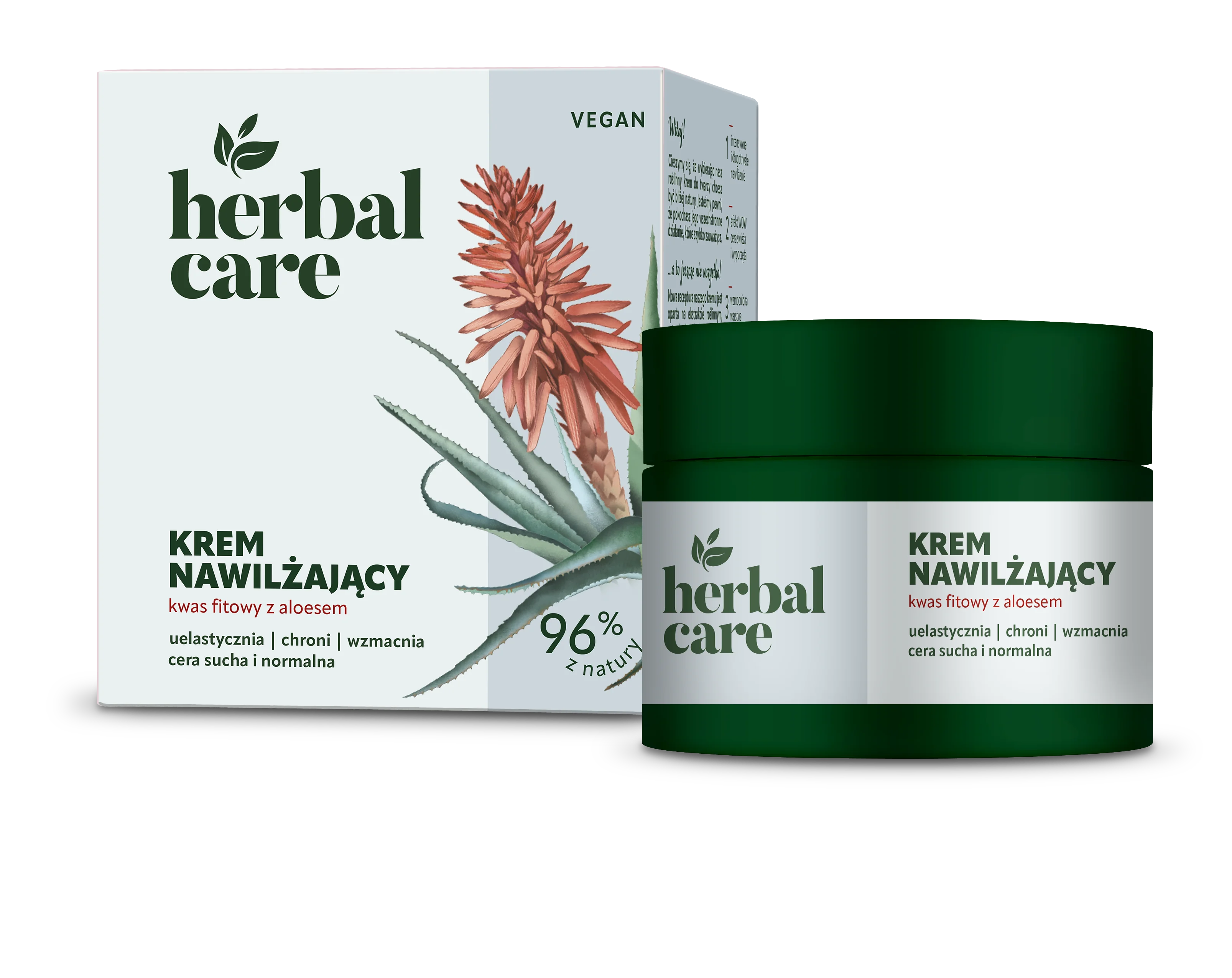 Herbal Care Krem nawilżający kwas fitowy z aloesem, 50 ml