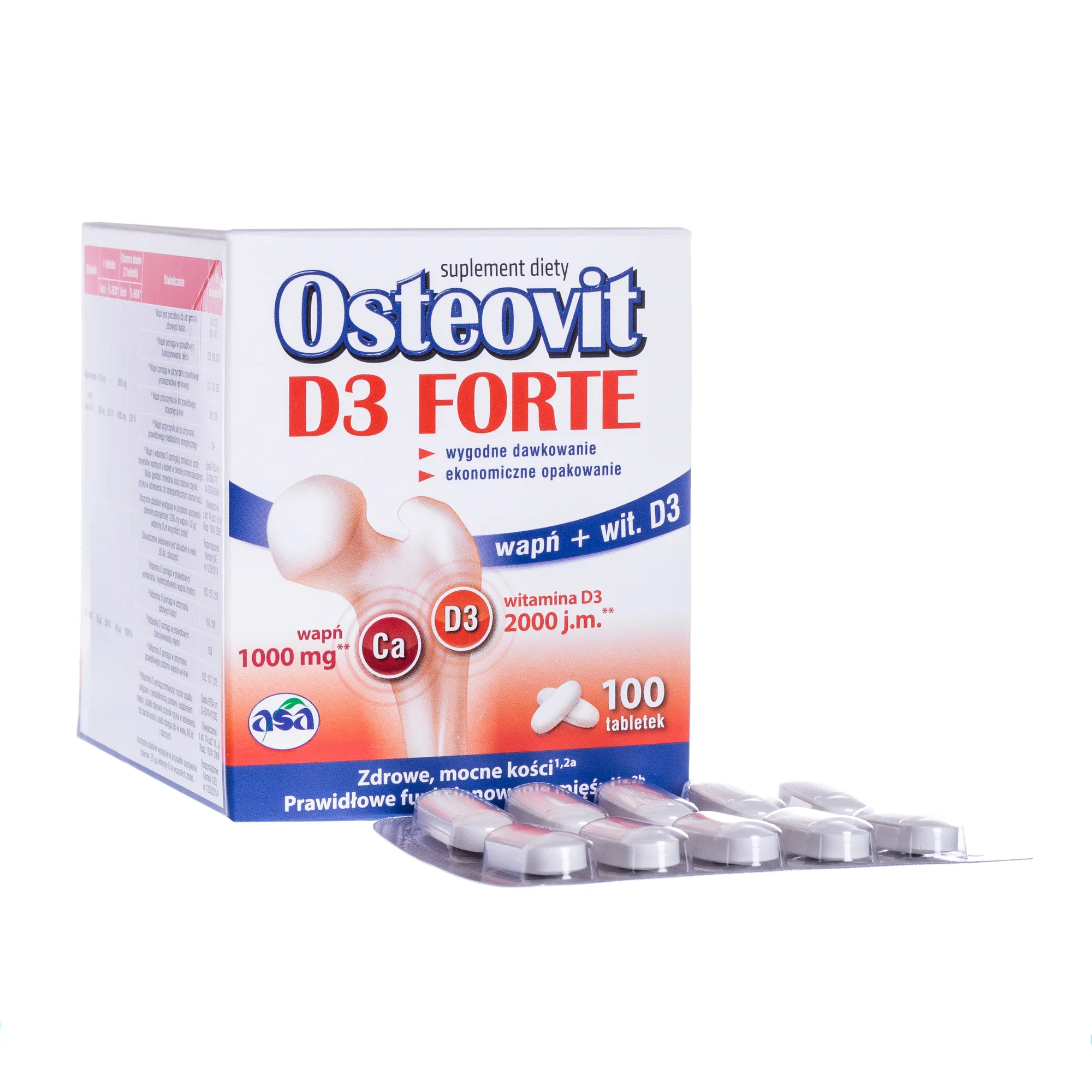 Osteovit D3 Forte, suplement diety, 100 tabletek 