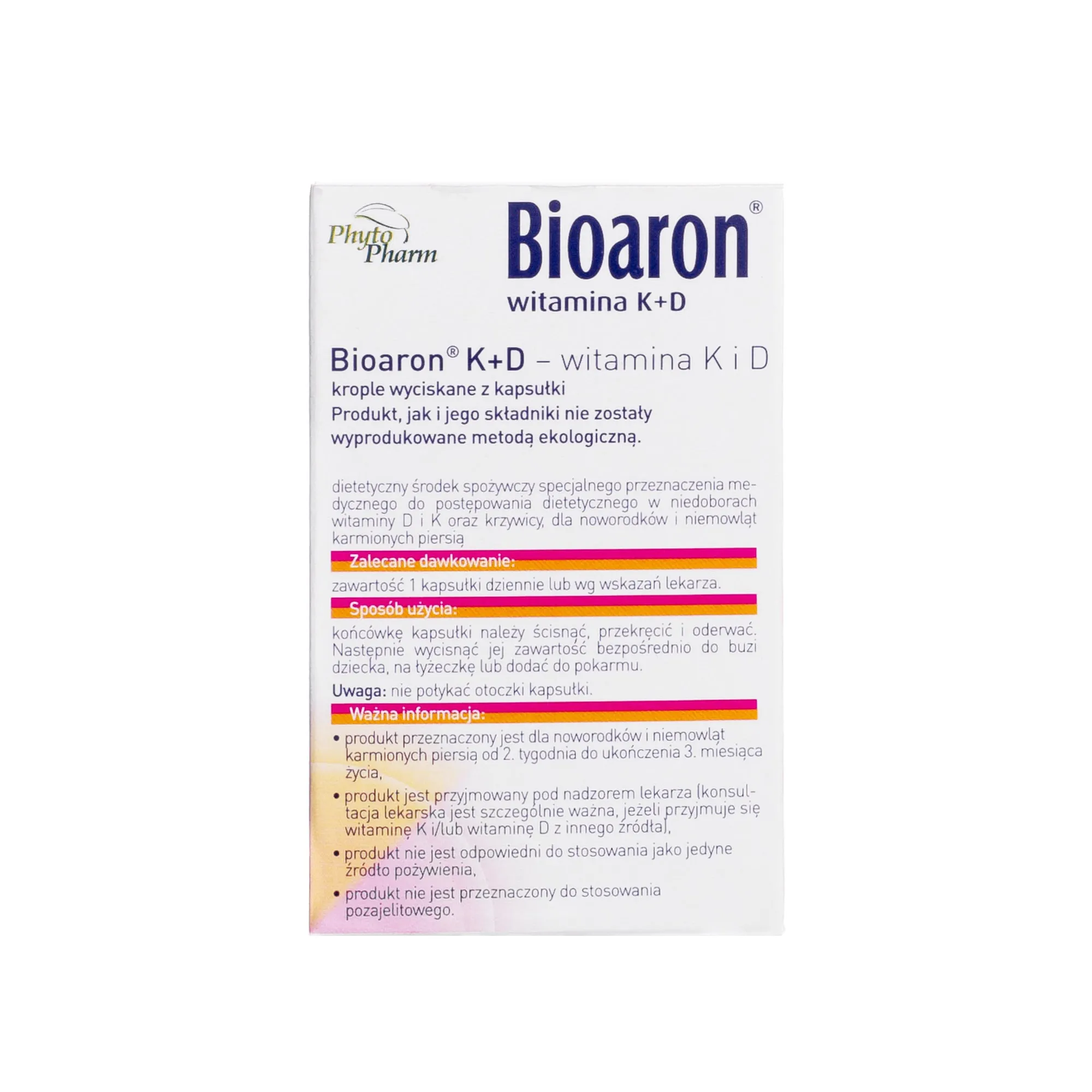 Bioaron witamina K+D - środek spożywczy specjalnego przeznaczenia medycznego w niedoborach witaminy D i K, 75 porcji 