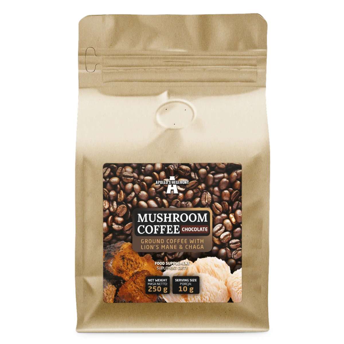 Apollo's Hegemony Mushroom Coffee czekoladowa, 250 g