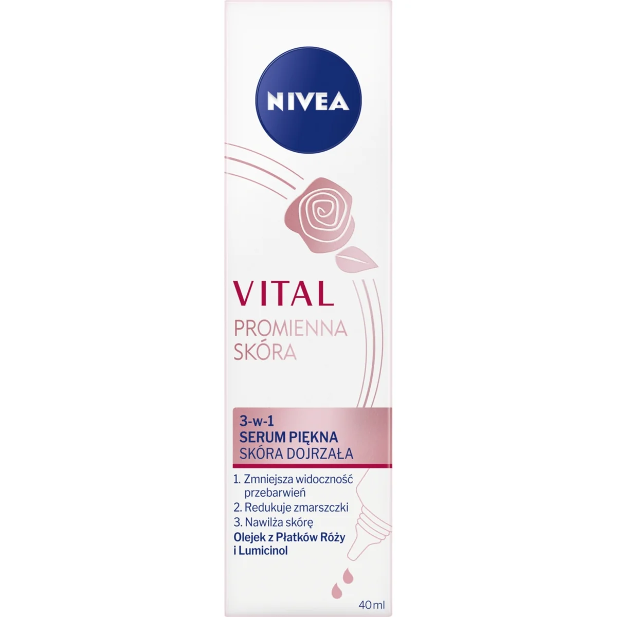 Nivea Vital Promienna Skóra 3w1 serum piękna skóra dojrzała, 40 ml