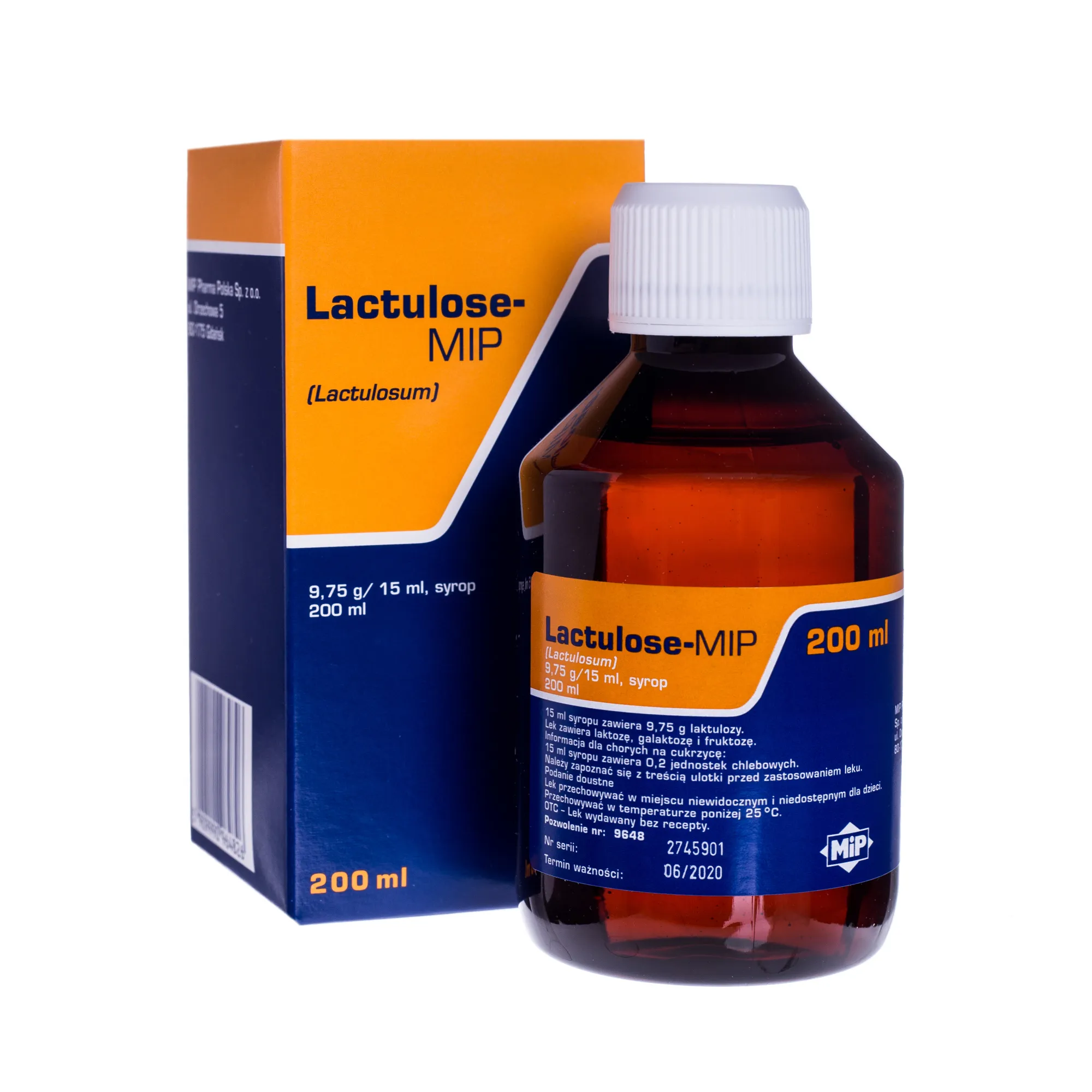 Lactulose-MIP, syrop o działaniu łagodnie przeczyszczającym, 200 ml 