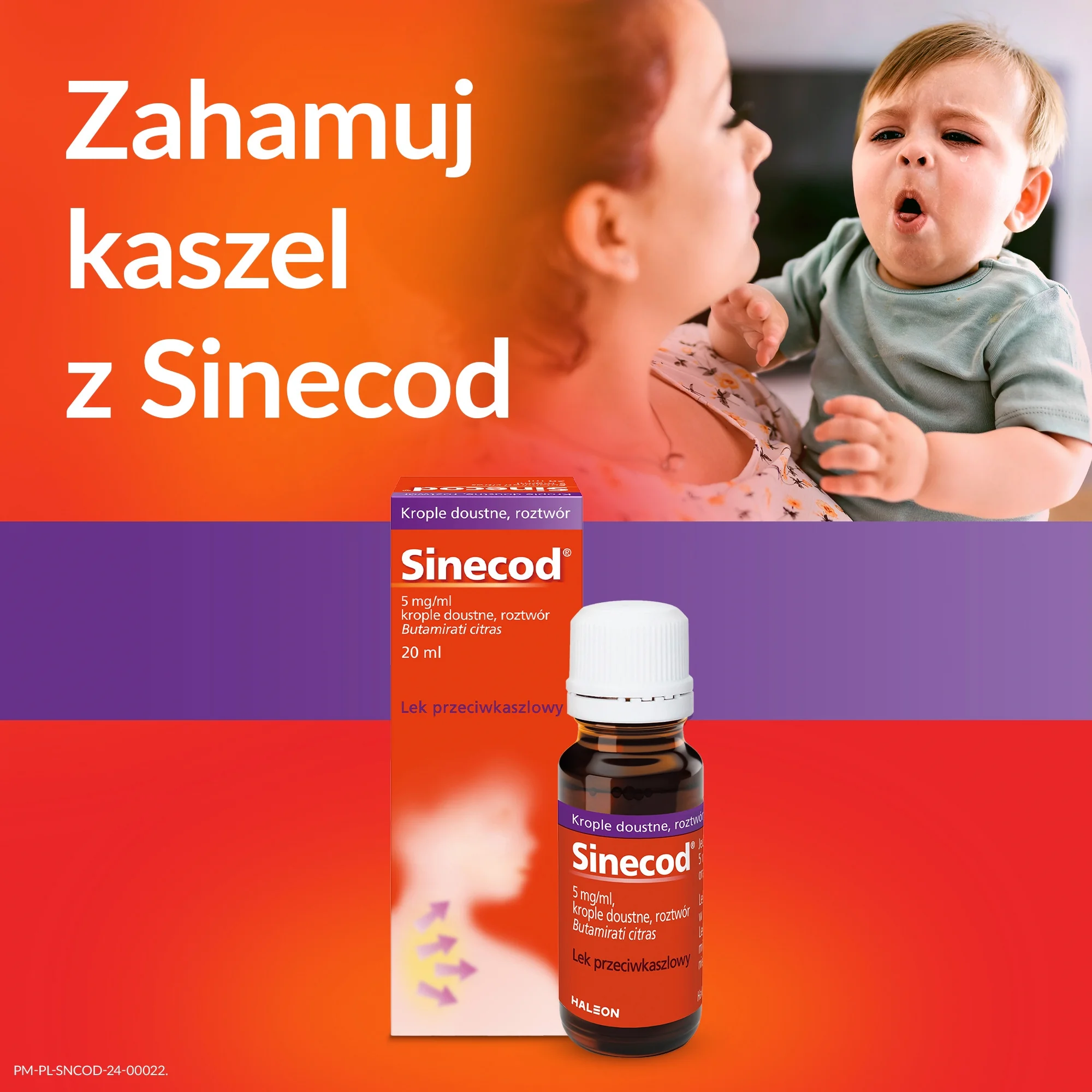 Sinecod 5 mg/ml, krople doustne, roztwór, 20 ml