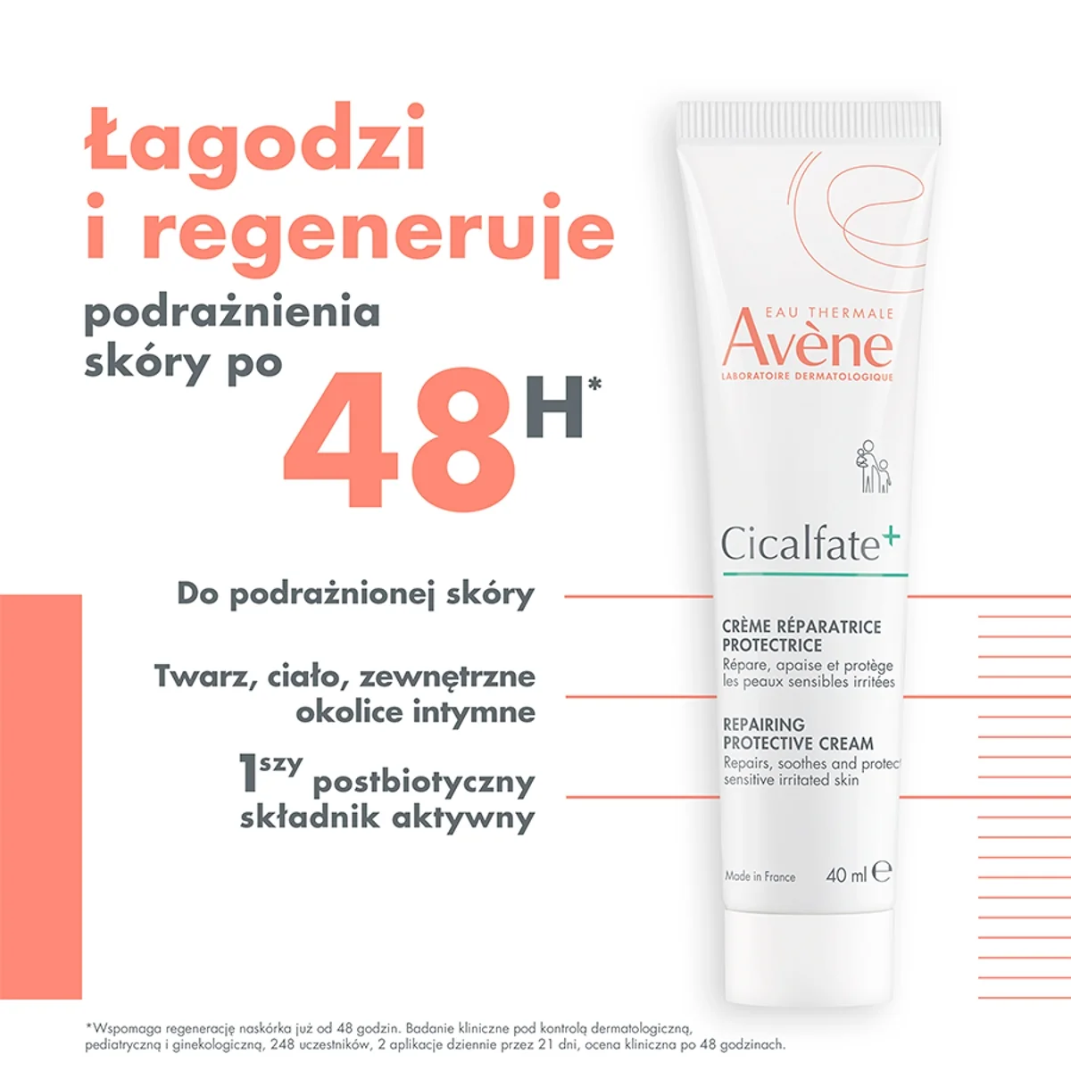 Avene Cicalfate+ regenerujący krem ochronny, 40 ml