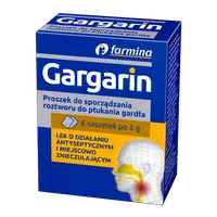 Gargarin - proszek do sporządzania roztworu do płukania gardła, 6 saszetek po 5g