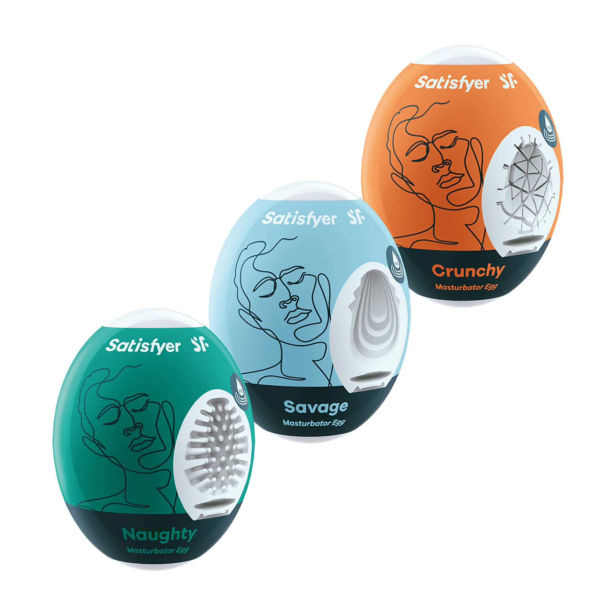 Satisfyer Egg masturbatory jajeczka Naughty, Savage, Crunchy, 3 sztuki