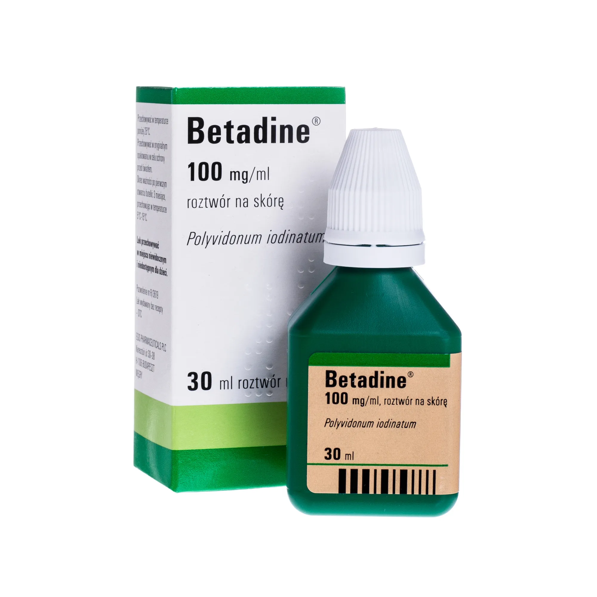 Betadine, 100 mg/ml, roztwór na skórę, 30 ml 