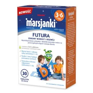 Marsjanki Futura, Zdrowy wzrost i rozwój, dla dzieci od 3 do 6 lat, suplement diety, 30 tabletek do żucia