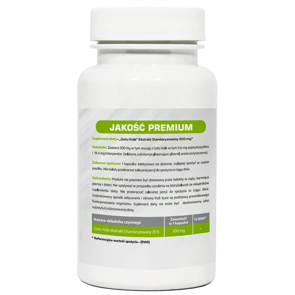 MedFuture Gotu Kola Wąkrotka Azjatycka 500 mg 60 kapsułek