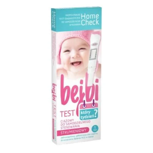 Milapharm Home Check Bejbi - który tydzień? test ciążowy strumieniowy, 1 sztuka