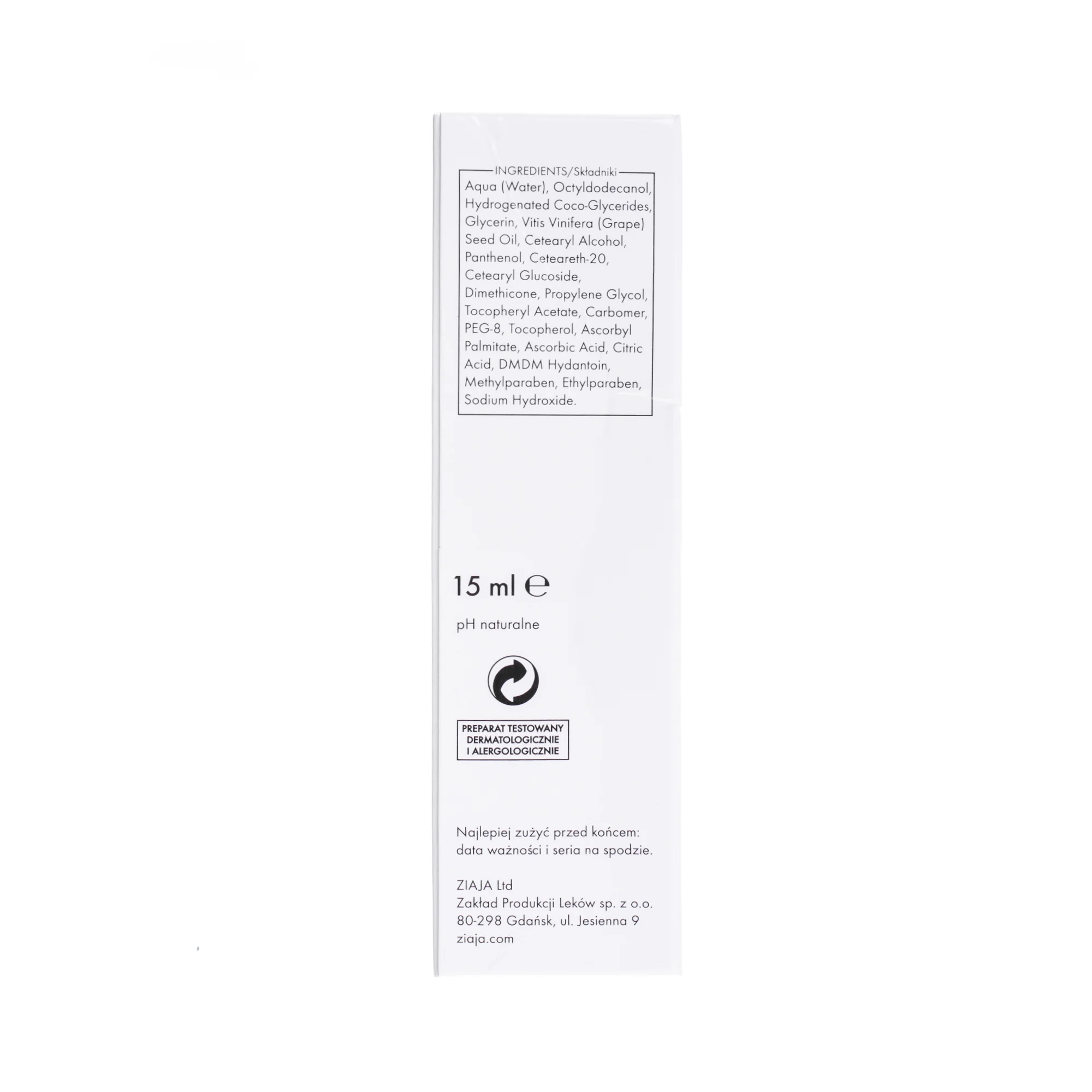 Ziaja krem pod oczy z witaminą E, 15 ml