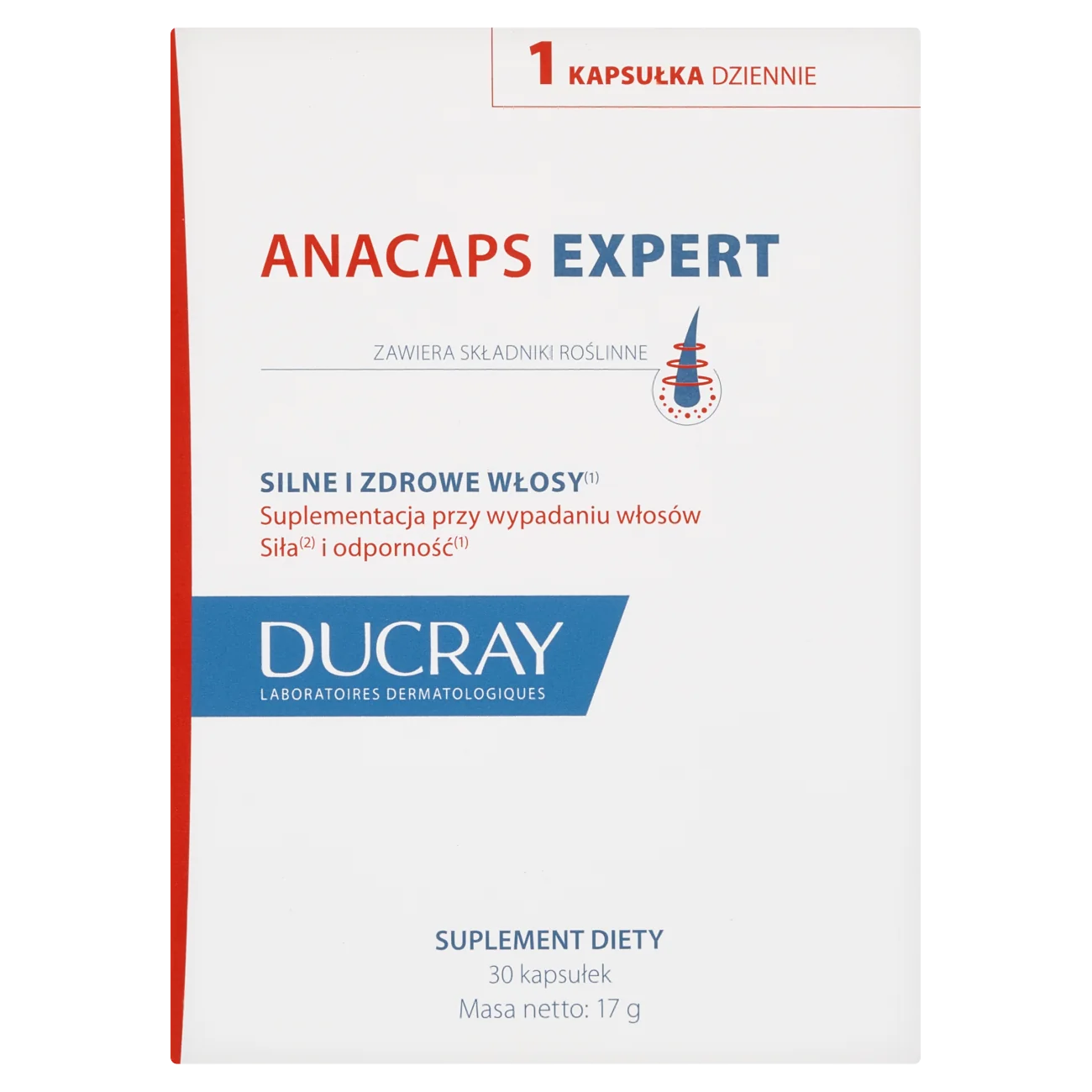 Ducray Anacaps Expert na silne i zdrowe włosy, 30 kapsułek