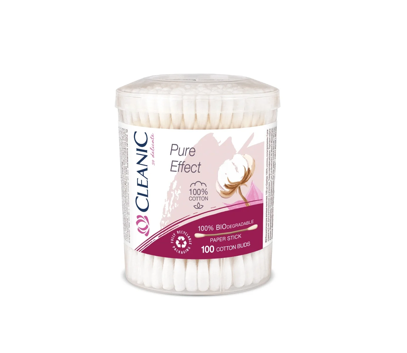 Cleanic Pure Effect patyczki do uszu w pudełku, 100 szt.