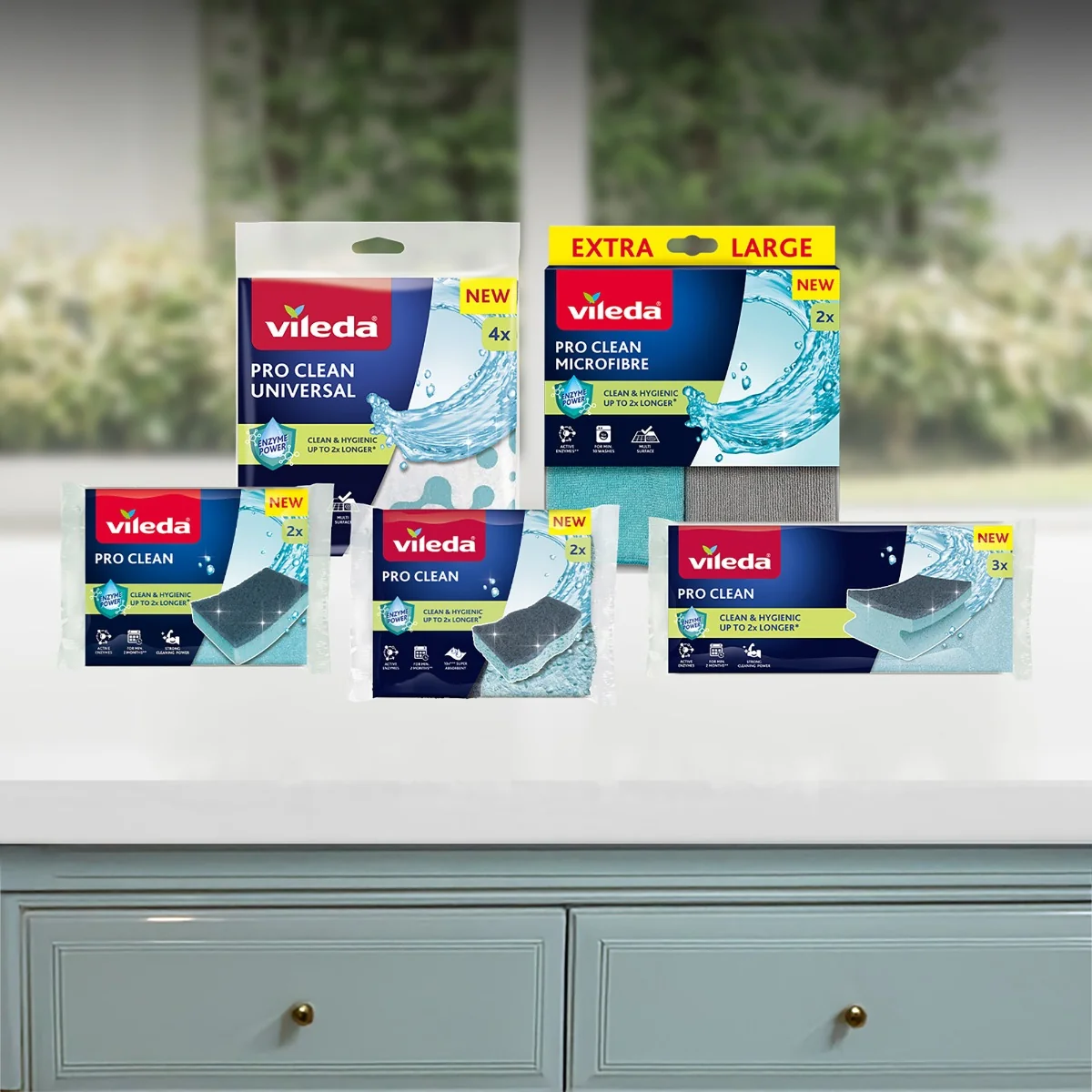Vileda Pro Clean zmywak z enzymami, 2 sztuki