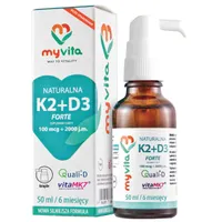 Myvita, witamina k2+d3 forte, suplement diety, krople, 2000 iu, 50 ml