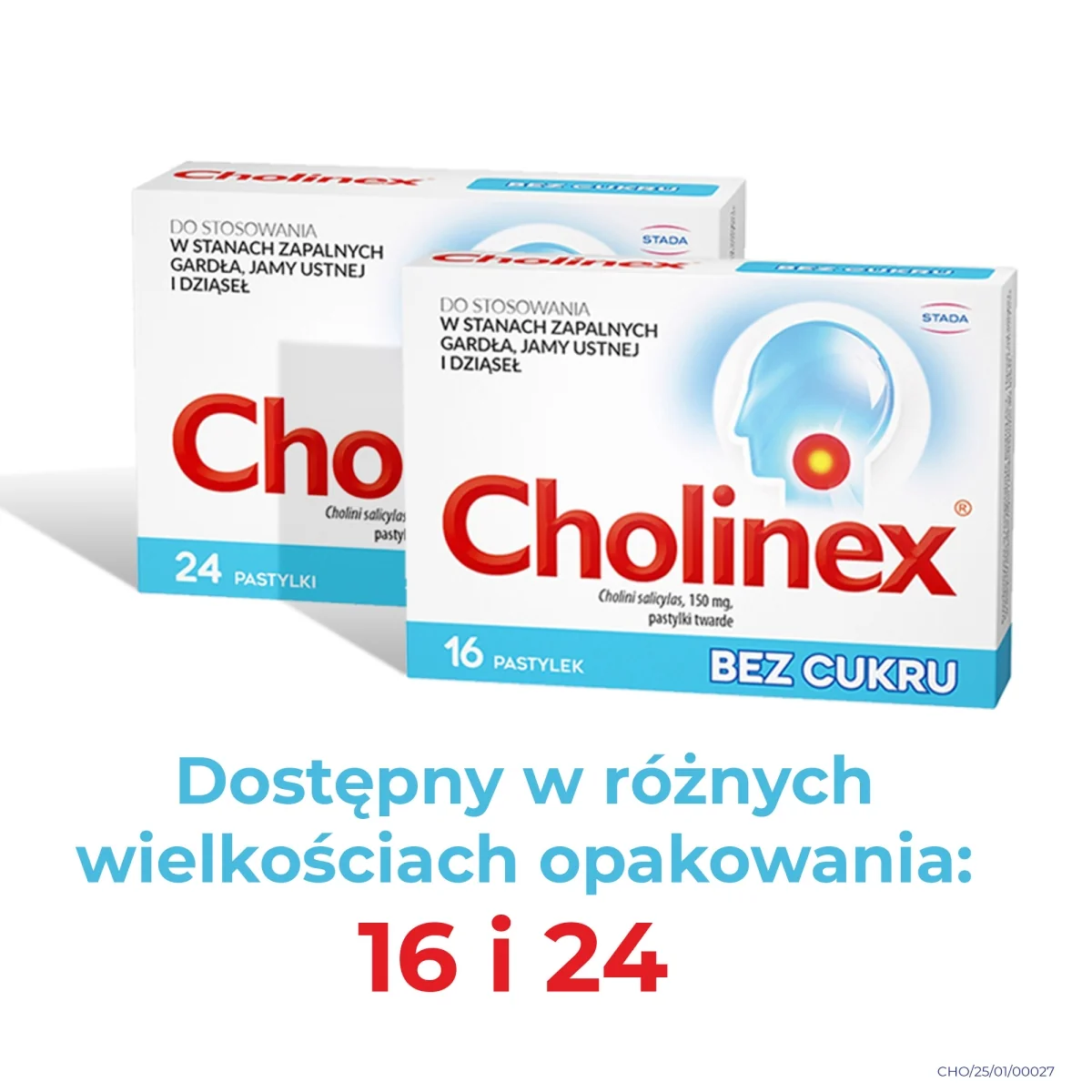 Cholinex bez cukru 150 mg, 24 pastylki twarde