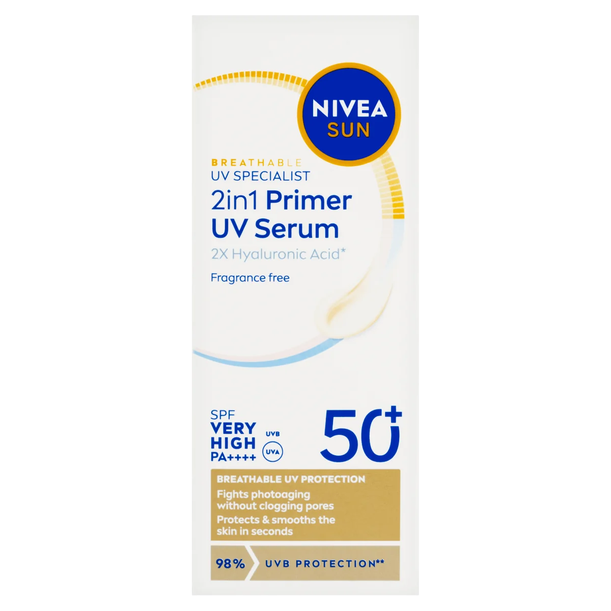Nivea Sun Primer Daily UV serum 2w1 SPF 50+, 30 ml